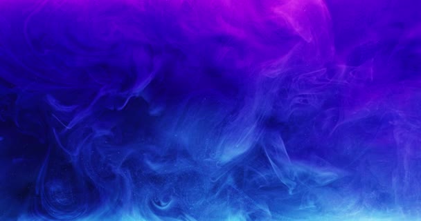 Color smoke texture glitter ink swirl neon blue — Wideo stockowe