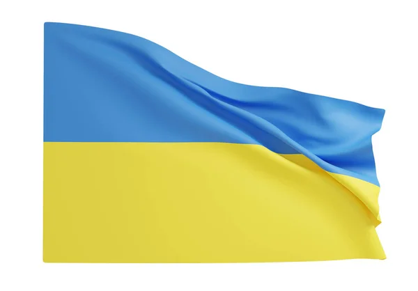 Ukrainian national flag blue yellow 3d render — Fotografia de Stock
