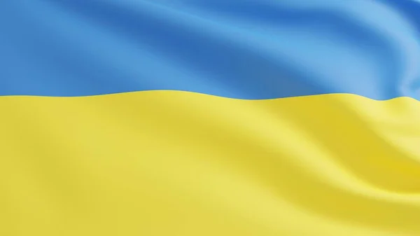 Ukrainian flag stand with ukraine blue yellow 3d render — Fotografia de Stock