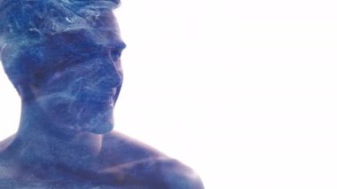 Tazelik canlılık enerjisi tatmin olmuş yüz mavisi