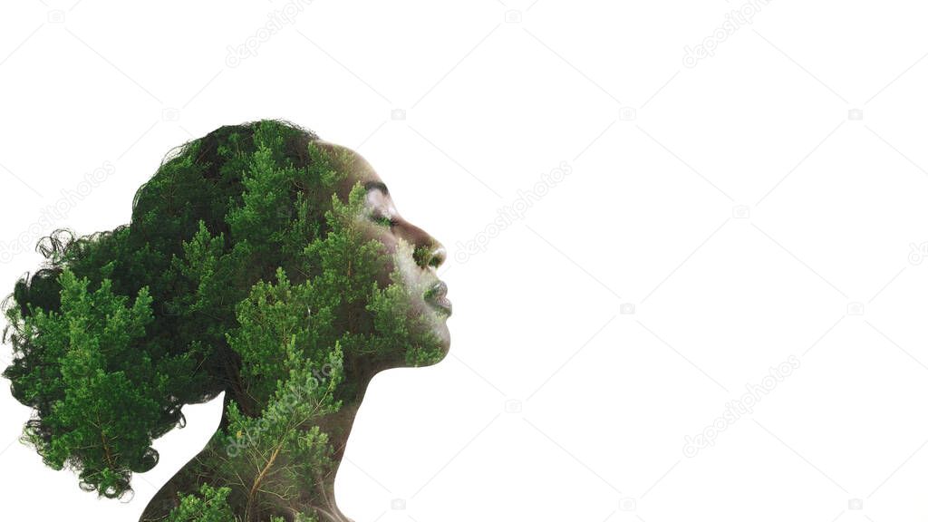 nature beauty organic cosmetology woman face trees