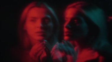 Çift pozlama portre stres duygu kadın gif