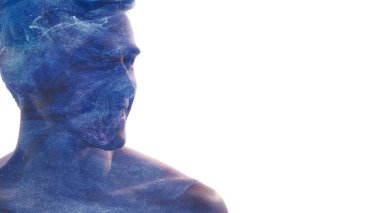 Tazelik canlılık enerjisi tatmin olmuş yüz mavisi