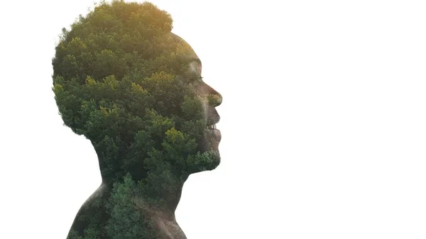 Nature vitality freedom inspiration guy face trees —  Fotos de Stock