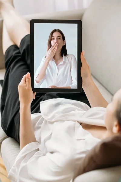 home video call online communication tablet friend