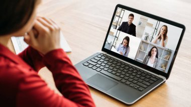 İş videosu görüşmesi sanal konferans iş ekibi