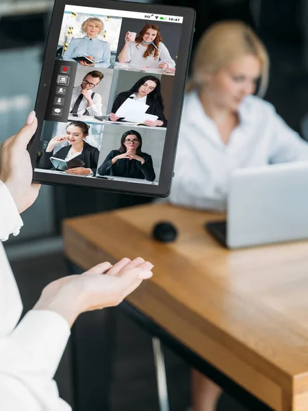 online business event video call professional team