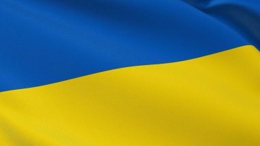 Ukraine flag. Kyiv sign. European country. Blue yellow Ukrainian national symbol of victory celebration of Independence Day, August 24. Realistic 3D illustration with cotton texture. clipart
