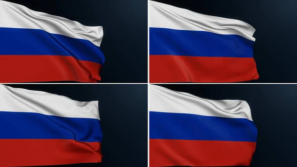 Rysslands Flagga Ryska Federationen Moskva Tecken Insamling Officiella Nationella Tricolor — Stockfoto