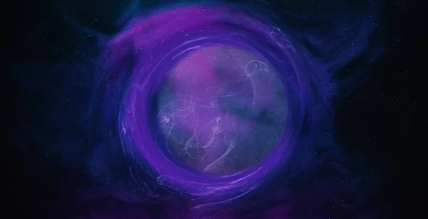 Σταγόνα Μελανιού Κύκλος Ροής Ομίχλης Λογότυπο Αποκαλύπτουν Επίδραση Μπλε Ροζ — Φωτογραφία Αρχείου