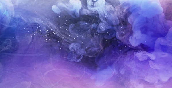 Tintenwasser Farbspritzer Übergangseffekt Blauviolette Farbe Mischt Bewegung Abstrakte Kunst Hintergrund — Stockfoto