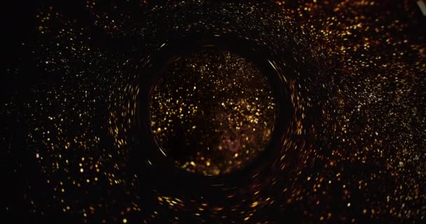 Tunnel Spaziale Astratto Scintillante Viaggi Nello Spazio Portale Fantasy Circle — Video Stock