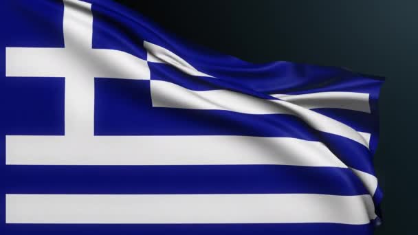 Bandera Grecia Signo Atenas País Europeo Símbolo Nacional Oficial Griego — Vídeo de stock