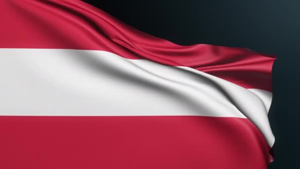 Bandera Austria Signo Viena País Europeo Símbolo Patriótico Oficial Austriaco — Vídeo de stock