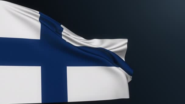 Bandera Finlandia Firma Helsinki País Europeo Símbolo Identidad Nacional Finlandés — Vídeos de Stock