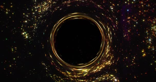 Glitter Agujero Gusano Abstracto Viaje Espacial Portal Del Círculo Fantasía — Vídeos de Stock