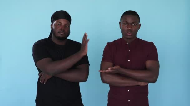 Přátelství Plácnem Týmová Podpora Boomerangský Pohyb Serious Best Friends Afro — Stock video