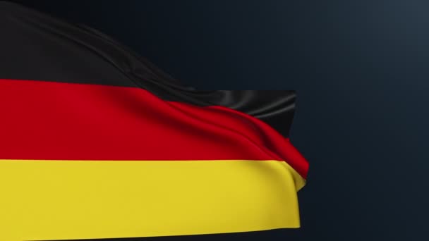 德国国旗 柏林的标志 欧洲国家 10月3日 德国庆祝统一日的官方民族身份象征 具有波浪棉质的真实感3D动画 — 图库视频影像
