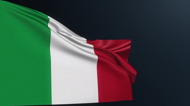 イタリア国旗 ローマのサインだ ヨーロッパの国 共和国の日 2番目の6月2日のお祝いのイタリアの三色国家アイデンティティシンボル 綿の質感を振って現実的な3Dアニメーション — ストック動画