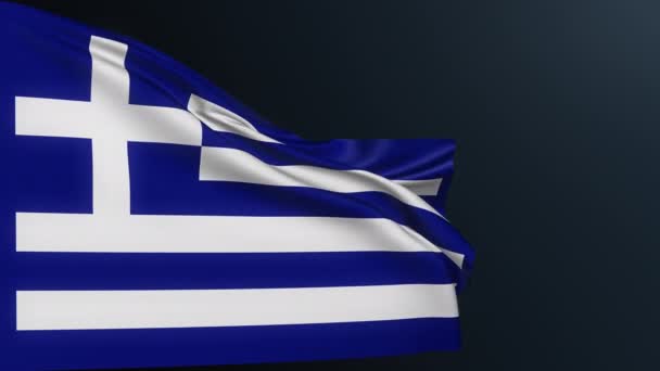 希腊国旗 雅典的标志 欧洲国家 希腊官方爱国民族身份象征庆祝独立日 3月25日 具有波浪棉质的真实感3D动画 — 图库视频影像
