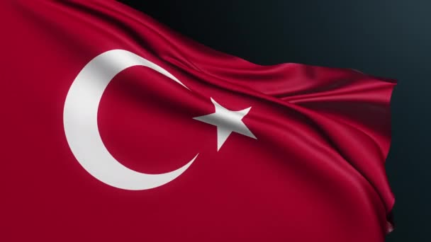 Drapeau Turquie Signe Ankara Pays Transcontinental Symbole National Officiel Turc — Video