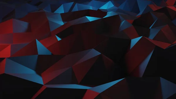 Triangolo Texture Astratta Sfondo Futuristico Schema Piramidale Neon Rosso Blu — Foto Stock