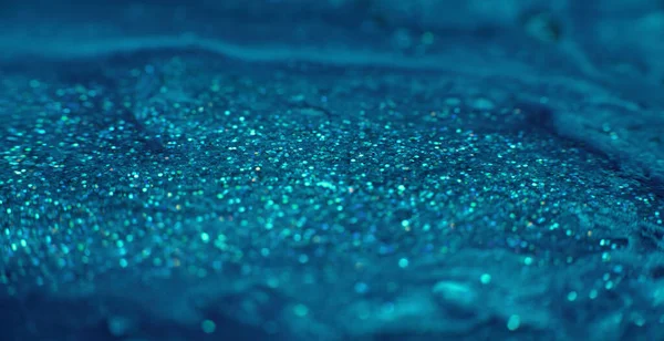 Flowing Sparkles Background Glitter Paint Motion Sparkling Blue Specks Moving — Stock Photo, Image