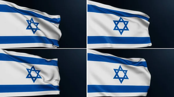 Bandiera Israele Stella David Segno Gerusalemme Raccolta Del Simbolo Nazionale — Foto Stock