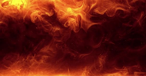 Поток Чернил Эффект Горящего Пламени Красно Оранжевая Черная Краска Абстрактный — стоковое видео