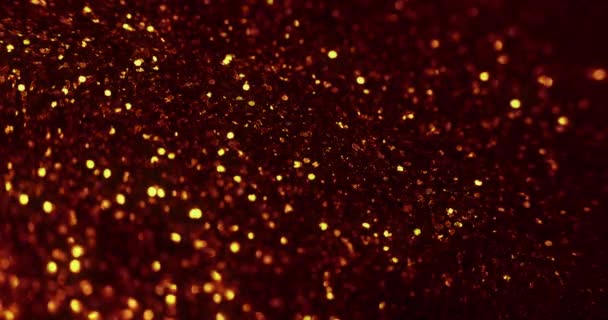 Glitter Bakgrund Mousserande Paljett Rörligt Ljus Guldgula Skimrande Cirklar Glöd — Stockvideo