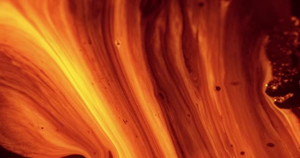 Поток Краски Эффект Горячей Лавы Движение Оранжевой Жидкости Снимке Камеры — стоковое видео