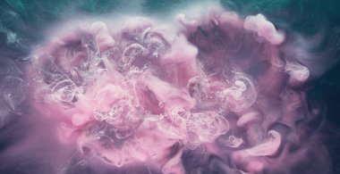 Buhar akışı. Gizemli sis. Beyaz pembe duman. Kızıl Sinema 6k kamerasında soyut sanat arkaplan görüntüsü.