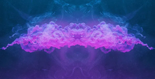 Вибух Підводного Кольору Дзеркальна Крапля Перехідний Ефект Неоновий Рожевий Пурпуровий — стокове фото