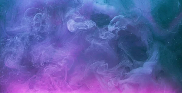 Rauchentwicklung Magisches Gift Blaurosa Acrylfarbe Gemischt Abstrakte Kunst Hintergrund Schuss — Stockfoto