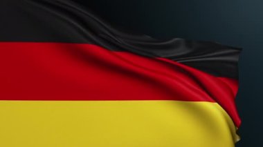 Almanya bayrağı. Berlin işareti. Avrupa ülkesi. Alman vatansever ulusal sembolü Birleşme Günü, 3 Ekim. Dalgalı pamuk dokusuyla gerçekçi 3D animasyon.
