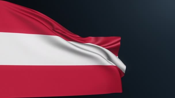 奥地利国旗 维也纳的标志欧洲国家身份 10月26日 奥地利庆祝国庆节的官方爱国象征 具有波浪棉质的真实感3D动画 — 图库视频影像