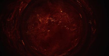 Mürekkep suyu geçidi. Renkli sis akışı. Logo etkisini gösteriyor. Kahverengi turuncu duman karışık hareket soyut sanat arka plan çekimi Red Cinema kamera 6k.