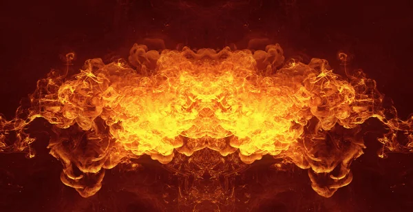 Duman mürekkebi akıyor. Yanan alevler etkisi. Kırmızı turuncu siyah boya karışımı. Kızıl Sinema 6k kamerasında soyut sanat arkaplan görüntüsü.