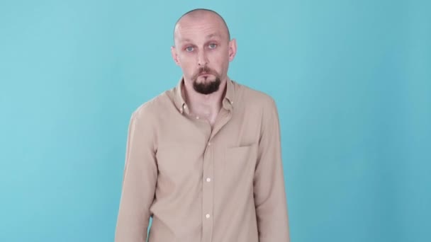 Gesto Encolher Ombros Homem Sem Pistas Animação Boomerang Não Faço — Vídeo de Stock