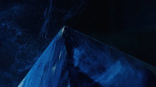Краска Брызги Воды Ночной Туман Баннер Научной Фантастики Капельница Синего — стоковое фото