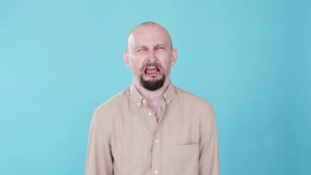 Faţă Dezgustătoare Grimace Brut Reacţie Versiune Animaţie Bumerang Miros Urât — Videoclip de stoc