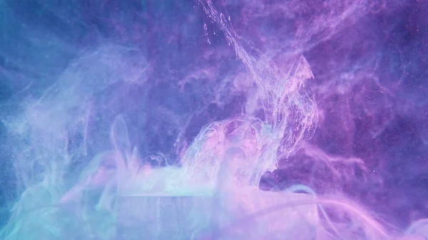 Glitzernde Flüssigkeit Spritzt Neon Nebel Fantasie Explodiert Fluoreszierende Leuchtende Lila — Stockfoto