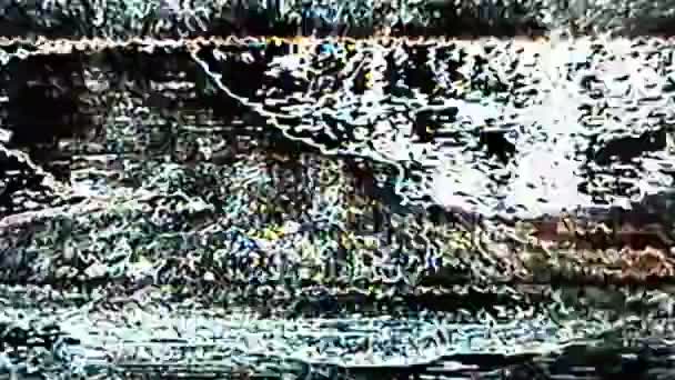 Analoge Ruis Textuur Glitch Kunst Retro Overgangseffect Blauw Oranje Wit — Stockvideo