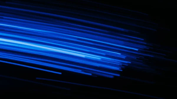 Neonstrahlen Verwischen Futuristisches Leuchten Glasfaserbeleuchtung Defokussierte Leuchtende Marineblaue Farbe Laserstreifen — Stockfoto