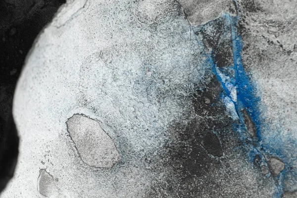 グランジアートの背景 古い汚れた紙の質感 風化作用 白の凹凸のある抽象的な表面に黒青インクの散布粒状の塵ロゴのための自由なスペース — ストック写真