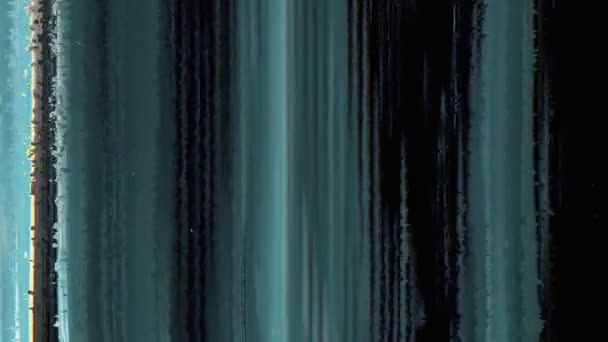 Static Distortion Texture Vhs Glitch Overlay Signal Interference Blue Black — Stock video