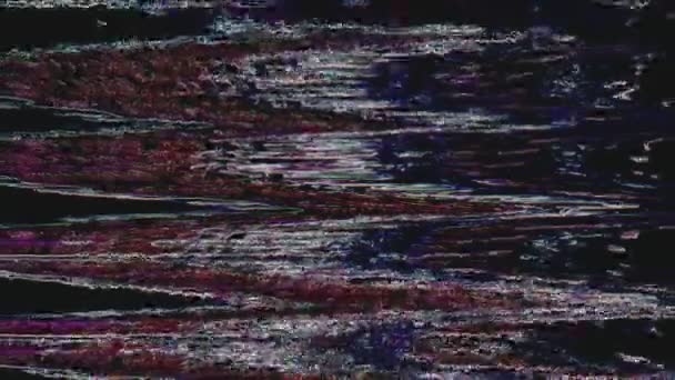 Glitch Noise Vhs Distortion Texture Bad Quality Video Red Blue — Stock Video