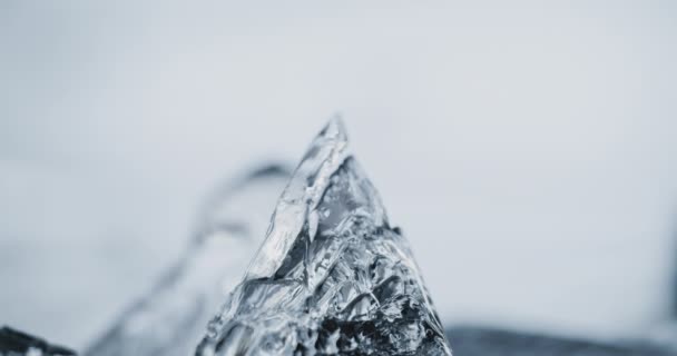 Ледяной Таяние Айсберга Глобальное Потепление Изменение Климата Крупный План Прозрачной — стоковое видео