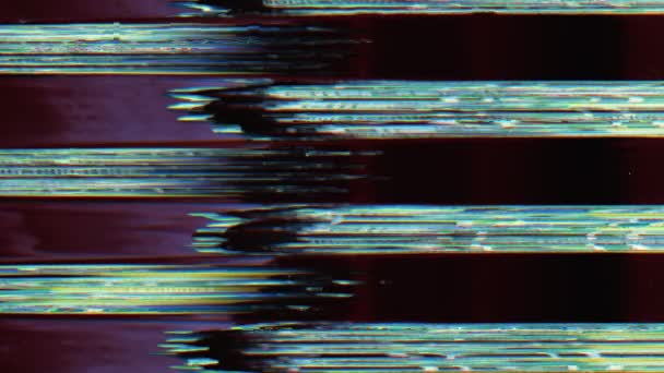 Bruit Scintillant Distorsion Statique Vhs Superposition Vidéo Endommagée Bleu Violet — Video