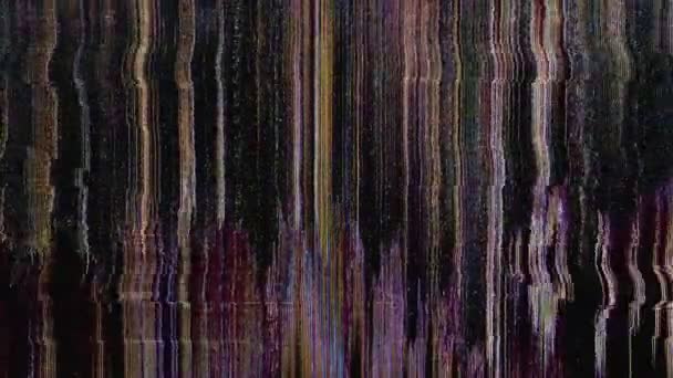 Static Distortion Texture Vhs Glitch Noise Signal Error Purple Yellow — Stockvideo